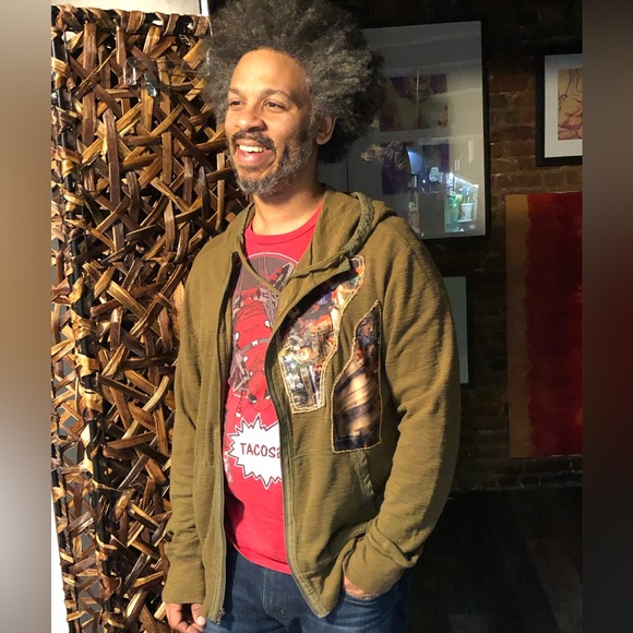 1 of 1 green Hoodie Cathedral print motif chain Large - Picture 12 of 12